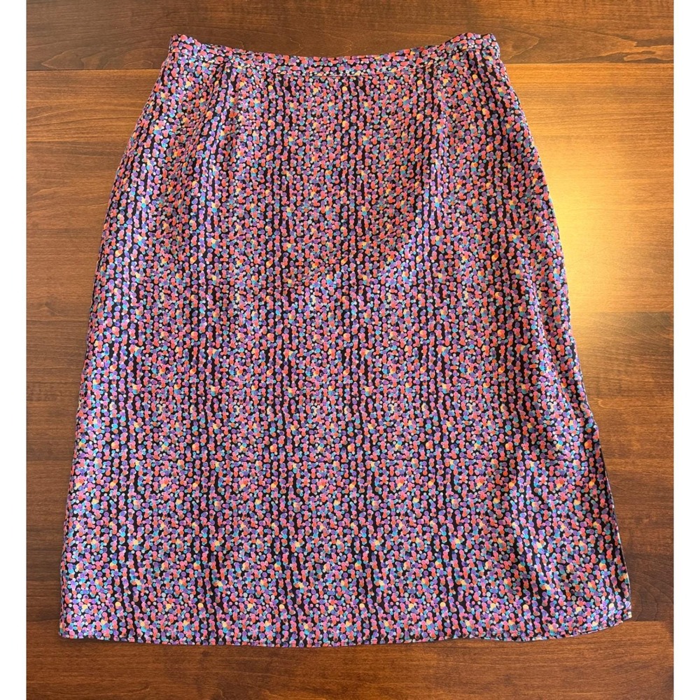 Vintage‎ Harolds Confetti Dot Skirt Size 12 Abstract Micro Floral Midi A-Line